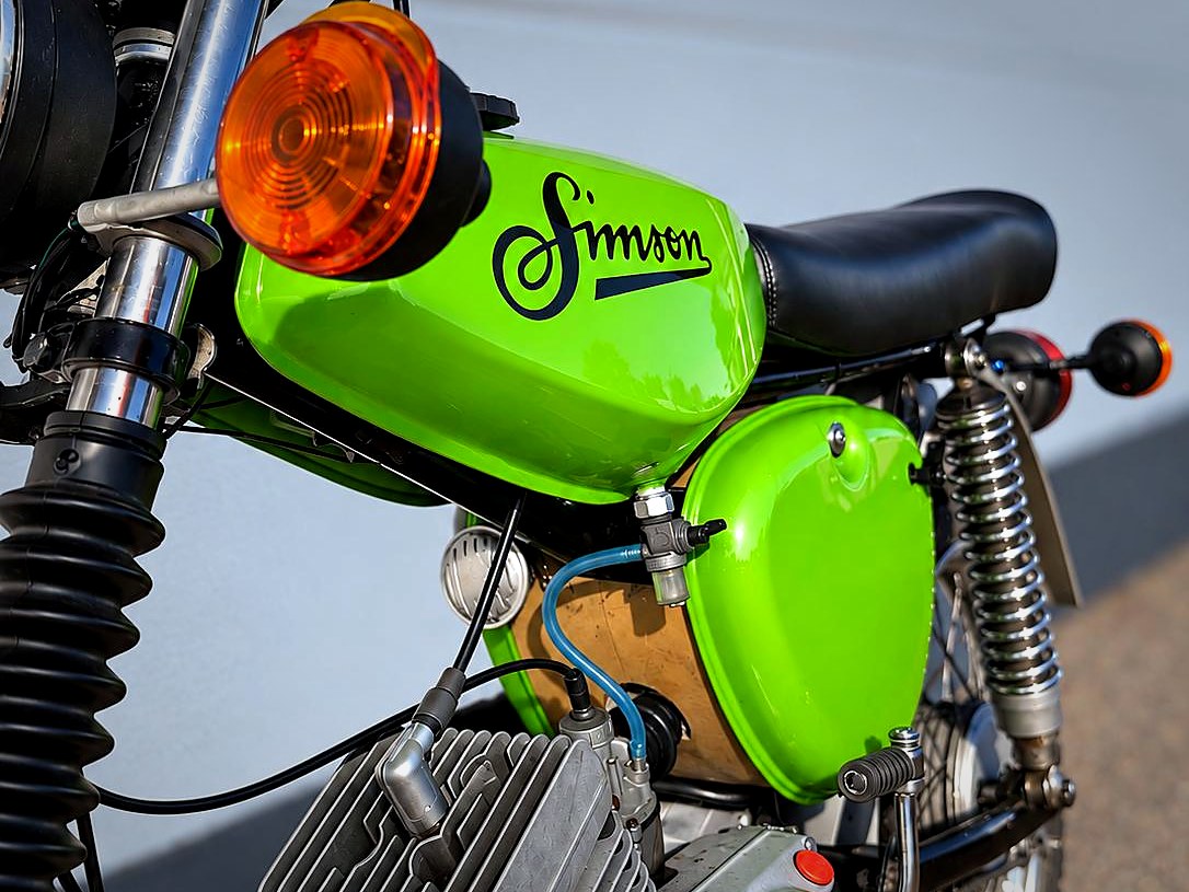 Grüner Simson-Tank mit Schriftzug, Simson S51 von PE Performance